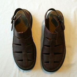 Men's TOPO Slice Dark Brown Merrell's leather Fisherman Slingback. Size 12.